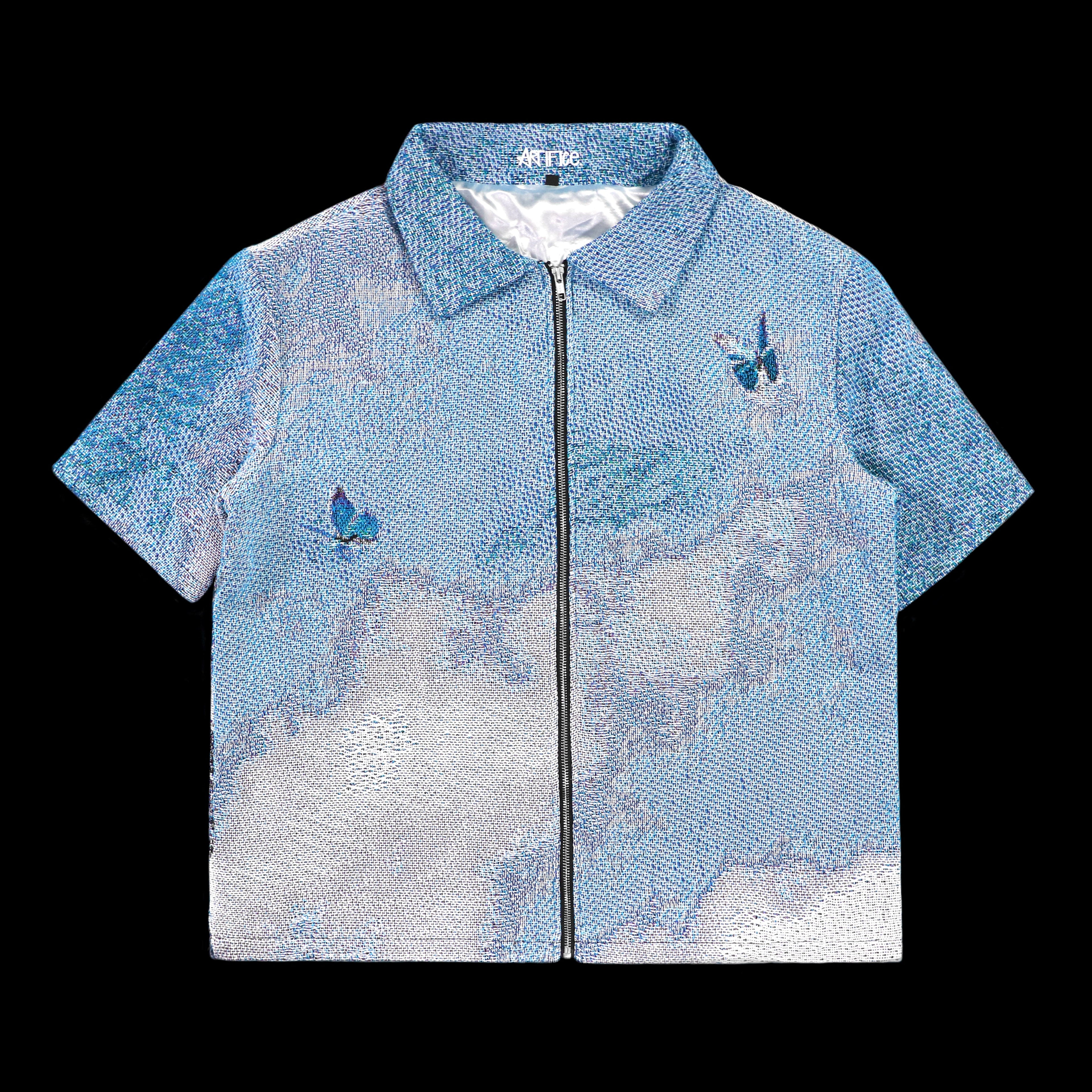 'Squelette volant' T-shirt zippé